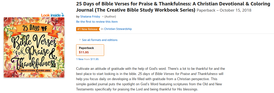 25 Days of Bible Verses for Praise and Thankfulness - Christian Devotional and Coloring Journal