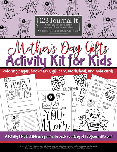 123 Journal It free printable PDF pack to download for Mother's Day kid's activities