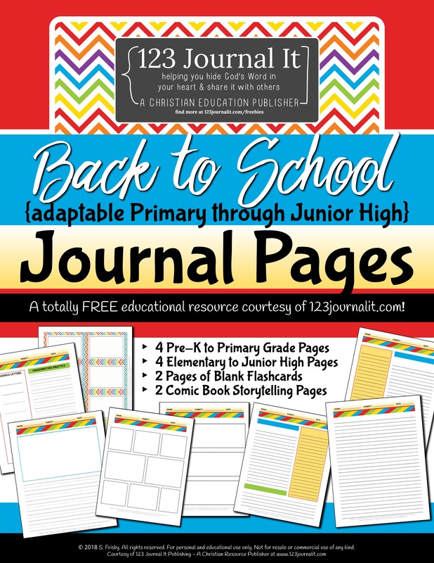 Free Printable Back-to-School Creative Writing and Comic Book Journal Pages for Primary Grades through Junior High by 123 Journal It Publishing