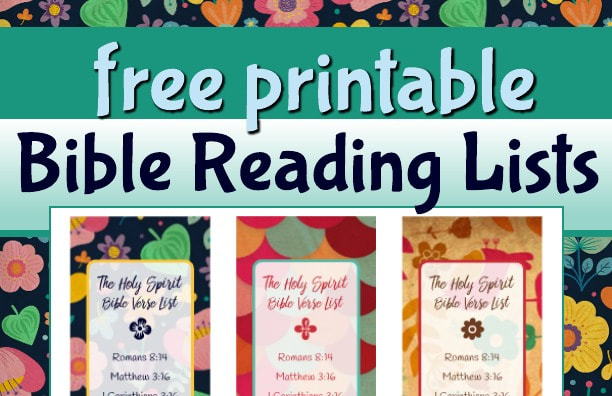 Free printable Bible verse reading list bookmarks to carry with you and for gifts